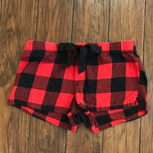 Red and Black Flannel PJ shorts